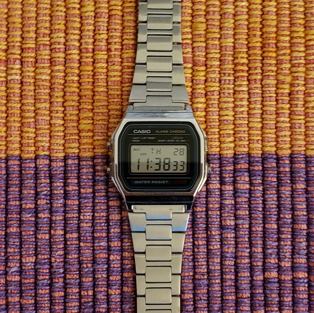 Y2K 2000s Vintage Retro Casio Silver Waterproof Like New A158W
